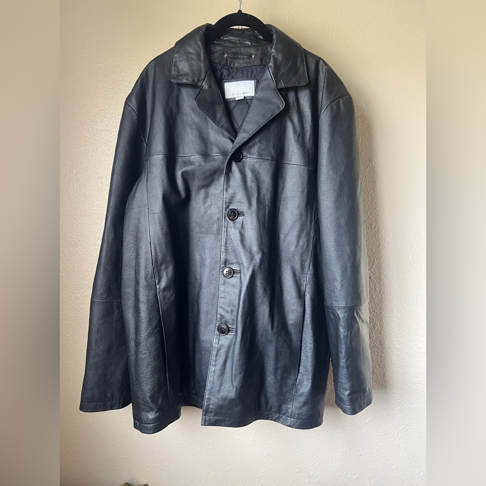 Wilsons Leather ‘M. Julian’ Black Leather Coat - Size L